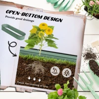 Outsunny 6.5' Galvanized Raised Garden Bed Kit Outdoor Metal Planter Box with Safety Edging, Green - Easy DIY Solution for Flowers, Herbs & Vegetables(m-4)