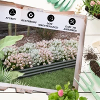 Outsunny 7.9' x 2' x 1' Galvanized Raised Garden Bed Kit, Metal Planter Box with Safety Edging, Dark Gray(m-7)