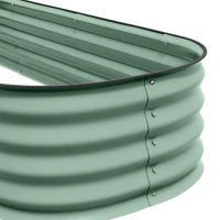 Outsunny 7.9' x 2' x 1' Galvanized Raised Garden Bed Kit, Metal Planter Box with Safety Edging, Green(m-8)