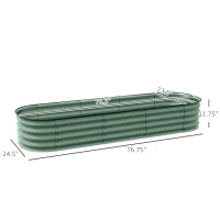 Outsunny 6.5' Galvanized Raised Garden Bed Kit Outdoor Metal Planter Box with Safety Edging, Green - Easy DIY Solution for Flowers, Herbs & Vegetables(m-2)