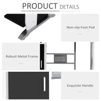 HOMCOM Computer Desk Table Home Office Furniture with Keyboard Tray and CPU Stand, Black and White(m-5)