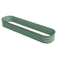 Outsunny 7.9' x 2' x 1' Galvanized Raised Garden Bed Kit, Metal Planter Box with Safety Edging, Green(m-1)