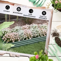 Outsunny 7.9' x 2' x 1' Galvanized Raised Garden Bed Kit, Metal Planter Box with Safety Edging, Green(m-7)