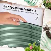 Outsunny 6.5' Galvanized Raised Garden Bed Kit Outdoor Metal Planter Box with Safety Edging, Green - Easy DIY Solution for Flowers, Herbs & Vegetables(m-5)