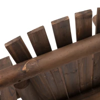 Outsunny Wood Adirondack Patio Chair Bench with Center Coffee Table, for Lounging and Relaxing Outdoors Carbonized(m-9)