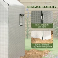 Outsunny 01-0472 Replacement Cover, 55" x 56.25" x 74.75" Walk-in Greenhouse Cover Reinforced Anti-Tear PE Hot House Cover, White(m-7)