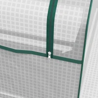 Outsunny Raised Garden Bed, Outdoor Metal Planter Box with Mini Greenhouse, White and Brown(m-8)