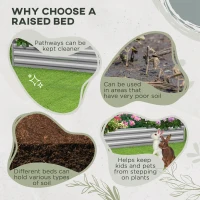 Outsunny Galvanized Raised Garden Bed Steel Planter Box w/ Rods for Vegetables Flowers Herbs, 82" x 109" x 12", Silver(m-7)