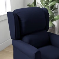 HOMCOM Push Back Recliner Chair, Vibration Massage Recliner for Living Room with Extendable Footrest, Remote, Pocket, Blue(m-8)