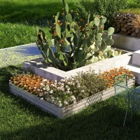 Outsunny Galvanized Raised Garden Bed Steel Planter Box w/ Rods for Vegetables Flowers Herbs, 82" x 109" x 12", Silver(m-8)