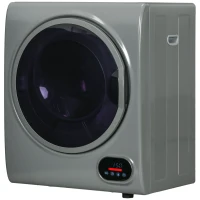 HOMCOM 1.5 cu.ft Portable Compact Clothes Laundry Dryer with Intelligent Drying for Apartments Dorms RVs, 850W, Charcoal Gray(m-1)