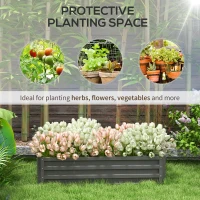 Outsunny Galvanized Raised Garden Bed, Outdoor Planter Box for Vegetables, Flowers, Herbs, 4' x 2' x 1', Light Grey(m-6)