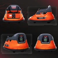 Aosom Bumper Car 12V 360° Rotation Electric Car for Kids, with Remote, Safety Belt, Lights, Music, for 1.5-5 Years Old, Orange(m-10)