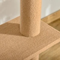 PawHut Floor-to-Ceiling Cat Tree Cat Climbing Tower with Sisal-Covered Scratching Posts Natural Cat Tree Activity Center for Kittens Cat Tower Furniture, Brown(m-9)