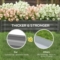 Outsunny Galvanized Raised Garden Bed, Outdoor Planter Box for Vegetables, Flowers, Herbs, 4' x 2' x 1', Light Grey(m-7)