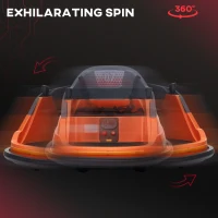 Aosom Bumper Car 12V 360° Rotation Electric Car for Kids, with Remote, Safety Belt, Lights, Music, for 1.5-5 Years Old, Orange(m-4)