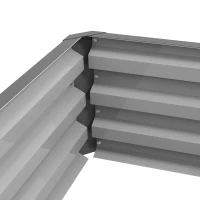 Outsunny Galvanized Raised Garden Bed, Outdoor Planter Box for Vegetables, Flowers, Herbs, 4' x 2' x 1', Light Grey(m-11)
