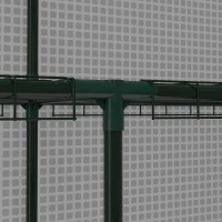 Outsunny 4.6' x 4.7' Portable Greenhouse, Water/UV Resistant Walk-In Small Outdoor Green House with 2 Tier U-Shaped Flower Rack Shelves, Roll Up Door & Windows, White(m-9)