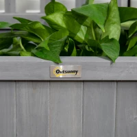 Outsunny Wood Planter with Trellis for Vine Climbing, Raised Garden Bed, Privacy Screen for Backyard, Patio, Dark Gray(m-7)