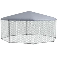 PawHut 17.1 ft x 15.7 ft Chicken Run for 19-25 Chickens with Cover(m-1)