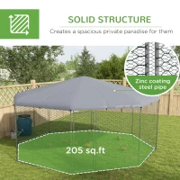 PawHut 17.1 ft x 15.7 ft Chicken Run for 19-25 Chickens with Cover(m-6)