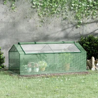 Outsunny Mini Greenhouse, Portable Garden Green House with Zipper Windows, PE Cover for Outdoor, Indoor, 71" x 36" x 28", Green(m-1)