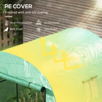 Outsunny Tunnel Greenhouse Walk-in Green House with UV-resistant PE Cover, Doors and Mesh Windows, 6' x 6' x 6.6', Green(m-4)