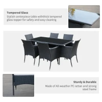 Outsunny Garden Dining Set with Cushions(m-5)