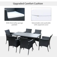 Outsunny Garden Dining Set with Cushions(m-6)