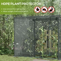 Outsunny 6.5 x 3.3ft Crop Cage, Garden Plant Protector with Single Zippered Door, Storage Bag and Ground Stakes, Black(m-4)