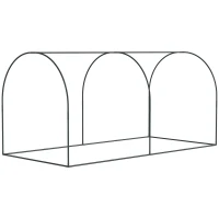 Outsunny 8' x 4' Crop Cage, Garden Plant Protector, with 2 Zippered Doors and 6 Ground Stakes, for Garden, Yard, Lawn, Black(m-10)
