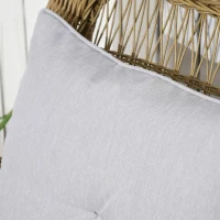 Outsunny Rattan Rocking Chair w/ Cushion, Garden Porch Furniturew, Light Grey(m-9)