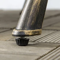 Outsunny Outdoor 3 Piece Garden Bistro Set, 2 Chairs and A Round Table with Parasol Hole for Balcony, Patio, Bronze(m-10)