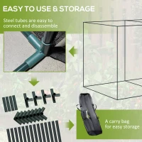 Outsunny 6.5 x 3.3ft Crop Cage, Garden Plant Protector with Single Zippered Door, Storage Bag and Ground Stakes, Green(m-5)
