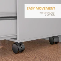 HOMCOM Mobile Filing Cabinet with 5 Drawers, Door and Adjustable Shelf, Rolling File Cabinet, Printer Table for Study(m-5)