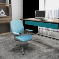 Vinsetto Office Chair, Small Computer Desk Chair with Mesh Back, Swivel Castors, Arm, Light Blue(m-1)