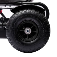 Aosom Pedal Go Kart for Kids, Pedal Car with Adjustable Bucket, Handbrake, 4 Rubber Wheels Powered Ride, Black(m-9)