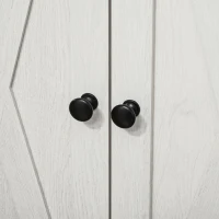 HOMCOM Farmhouse Sideboard Storage Cabinet with Doors and Drawer for Kitchen, Living room, 23.6" x 11.8" x 34.4", White(m-10)