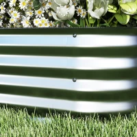 Outsunny 3.4'x3.4'x1' Outdoor Raised Garden Bed, 2-Tier Galvanized Planter Box with Safety Edging for Vegetable, Flower, Fruit(m-9)