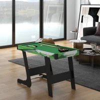 Soozier 41" Mini Pool Table Set Folding Billiard Table with 2 Cues, 16 Balls, Chalk, Triangle, Brush, Green(m-1)