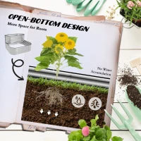 Outsunny 3.4'x3.4'x1' Outdoor Raised Garden Bed, 2-Tier Galvanized Planter Box with Safety Edging for Vegetable, Flower, Fruit(m-5)