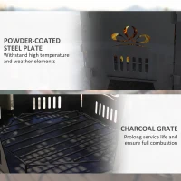 Outsunny 2-In-1 Portable Plug Fire Pit Table 20" Hexagon Firepit with Carrying Bag for Patio, Camping, Picnic, Bonfire(m-7)