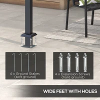 Outsunny 10' x 10' Retractable Pergola, Garden Gazebo Shade Shelter, for Grill, Patio, Deck, Dark Grey(m-6)