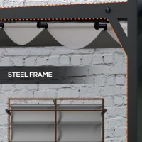 Outsunny 10' x 10' Retractable Pergola, Garden Gazebo Shade Shelter, for Grill, Patio, Deck, Dark Grey(m-7)