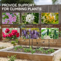 Outsunny 2 Pack Outdoor Metal Garden Trellis, Birds and Leaves Grid Panels for Roses, Vine Flower, Cucumber, Clematis, 39" Tall(m-4)