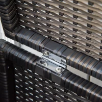 Outsunny 2-In-1 Outdoor PE Rattan Storage Bench, 29 Gallon Patio Wicker Furniture, Basket Box with Handles and Cushion Cream(m-10)