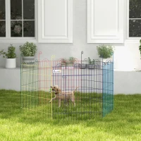 PawHut Metal Pet Playpen Portable Hexagon Dog Exercise Fence Multi-colored(m-1)