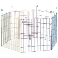 PawHut Metal Pet Playpen Portable Hexagon Dog Exercise Fence Multi-colored(m-2)