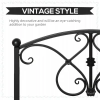 Outsunny Garden Bridge 3.3FT, Decorative Classic Backyard Pond Bridge with Safety Railings Black(m-4)
