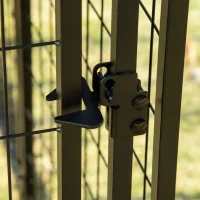 PawHut Outdoor Dog Kennel with Rotating Bowl Holders, Pet Playpen with Waterproof Cover, 8' x 4' x 6', Red(m-9)